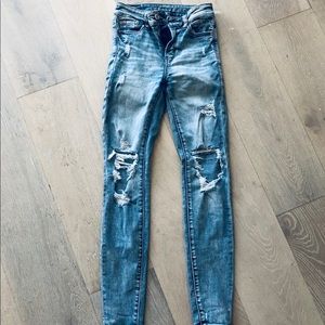 AE distressed high waist jeggings